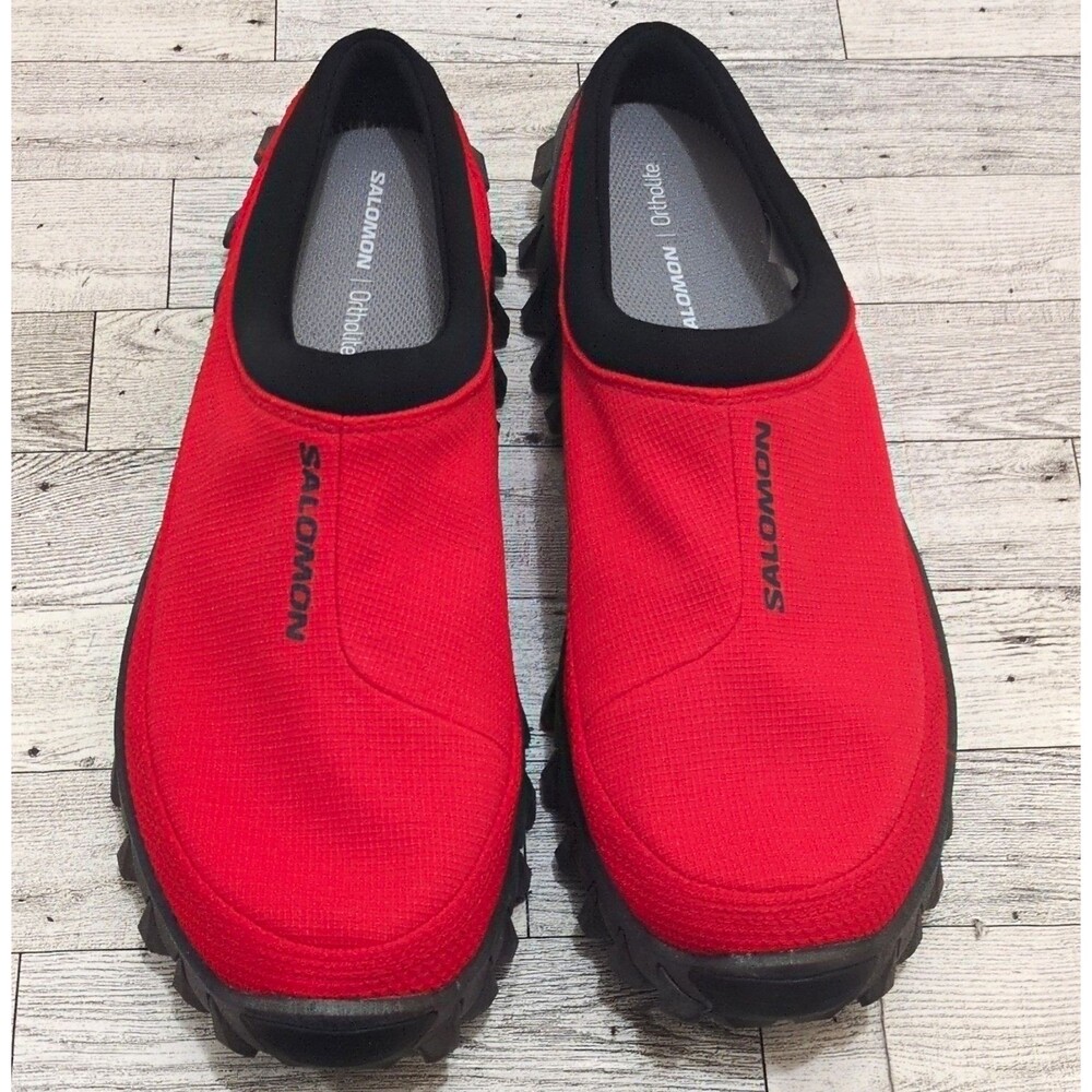 Salomon Snowclog Black/Red Men’s Slip-On Low Top Textile Sneaker Size 11.5